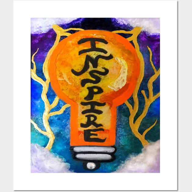 Inspire Light Bulb Idea Brainstorm Wall Art by Art by Deborah Camp